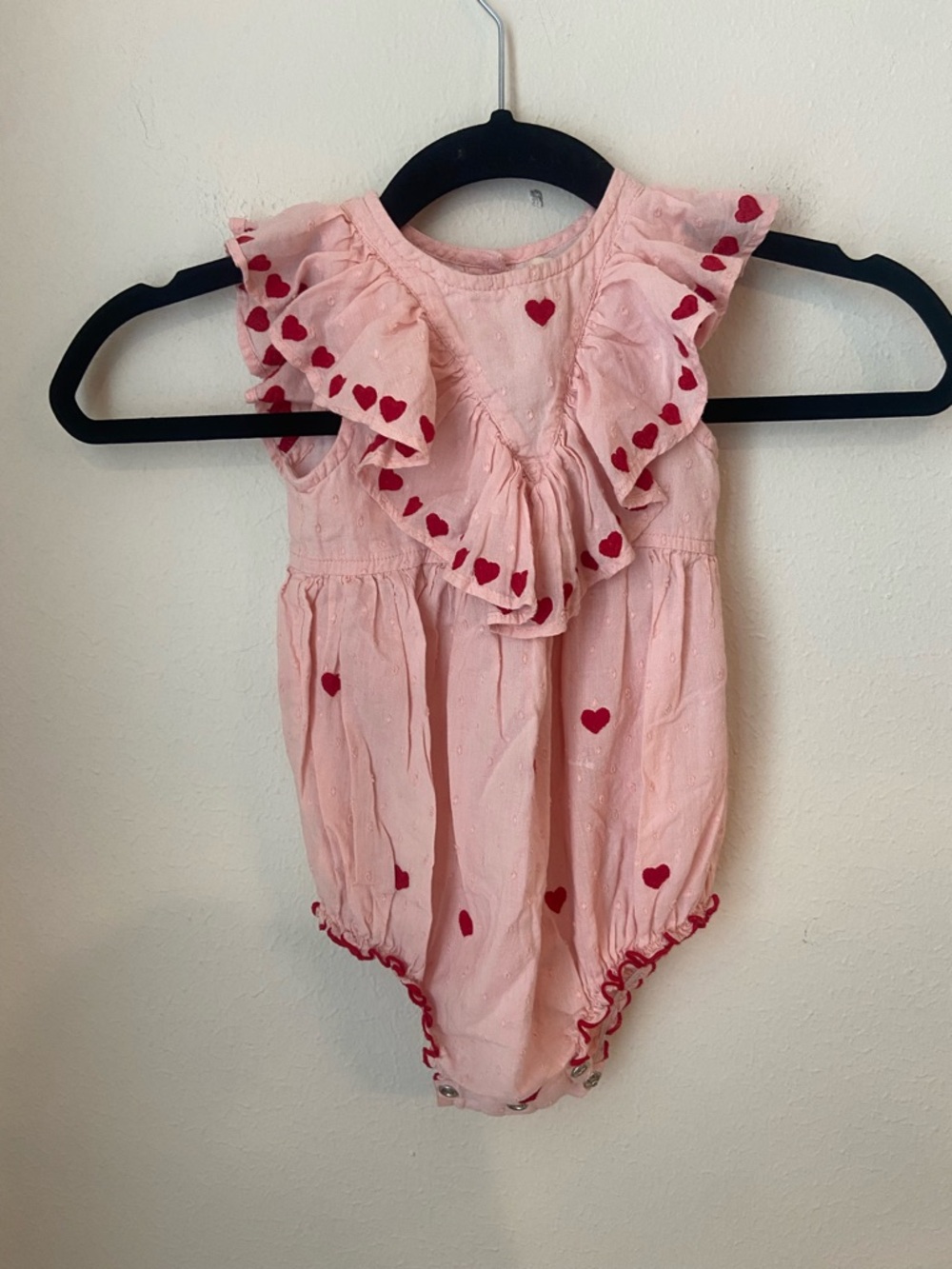 Pink Chicken Raphaela Bubble Confetti Hearts Romper 2Y Baby Girl Valentine